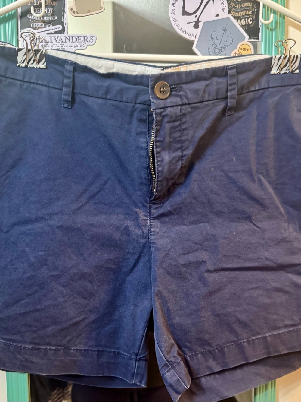 Old Navy Women's Navy Flat-Front Cotton Shorts